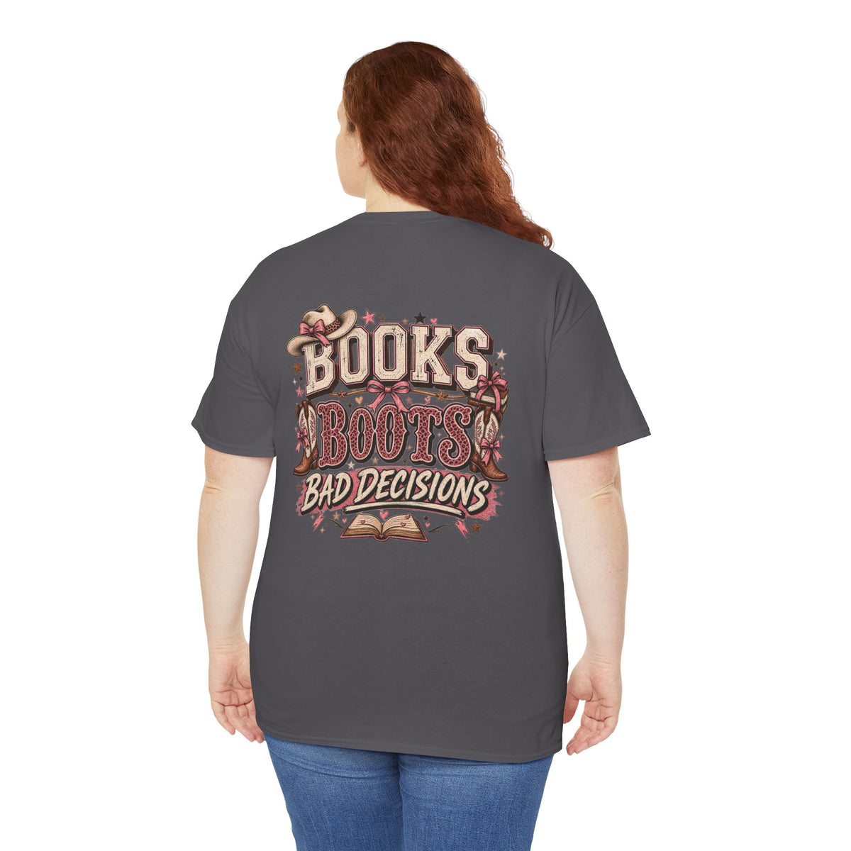 Books Boots Bad Decisions Tee