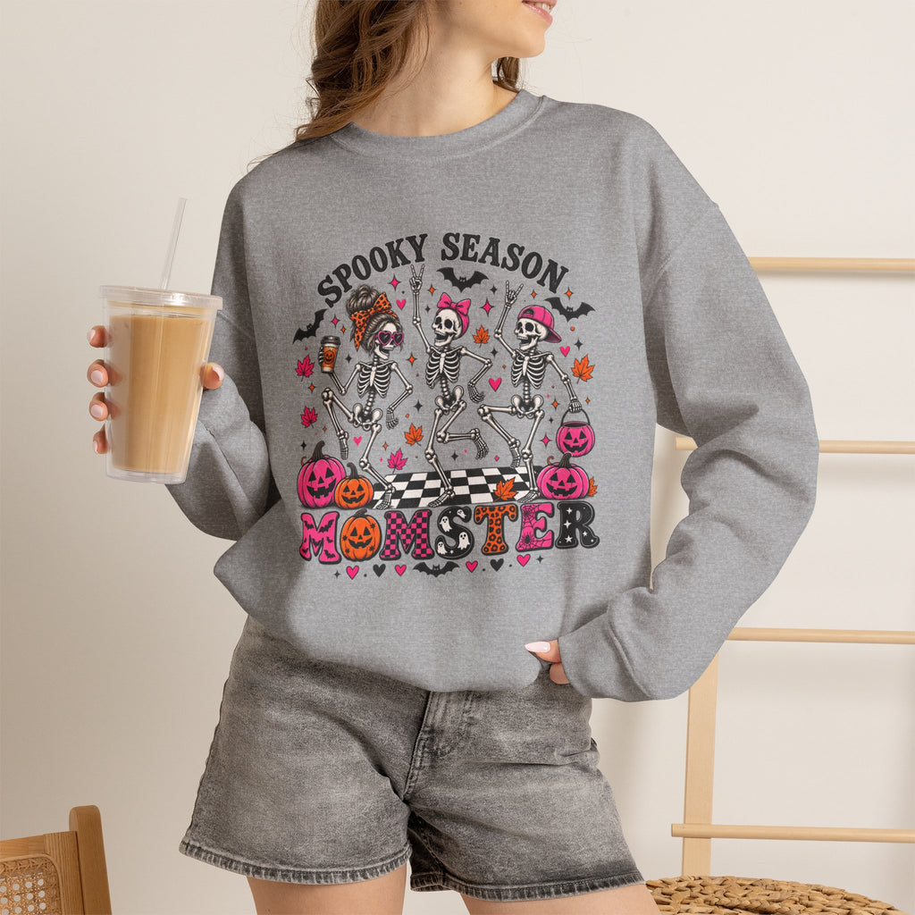 Sweatshirt — "Spooky Season Monster" Halloween Skeleton Dance Crewneck