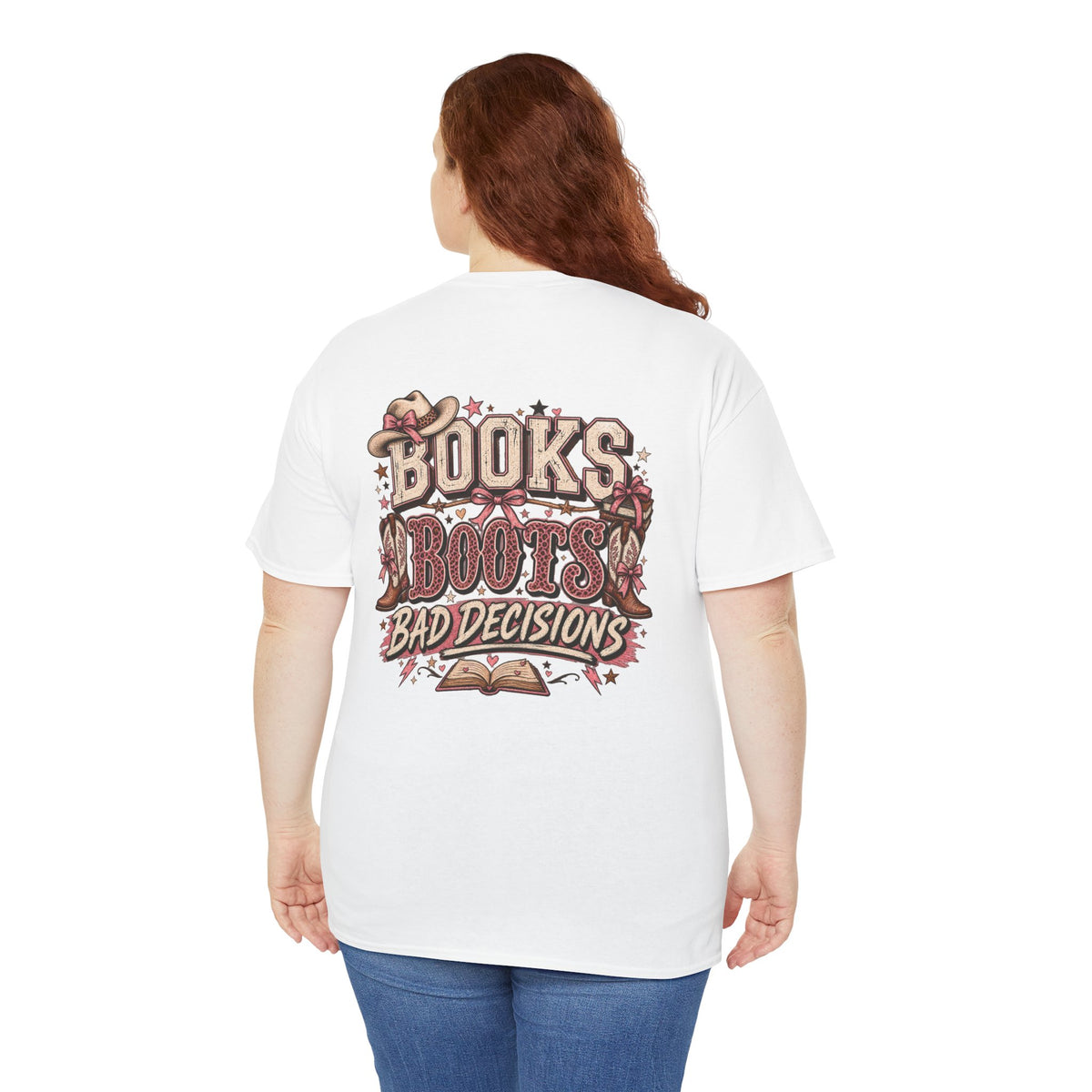 Books Boots Bad Decisions Tee