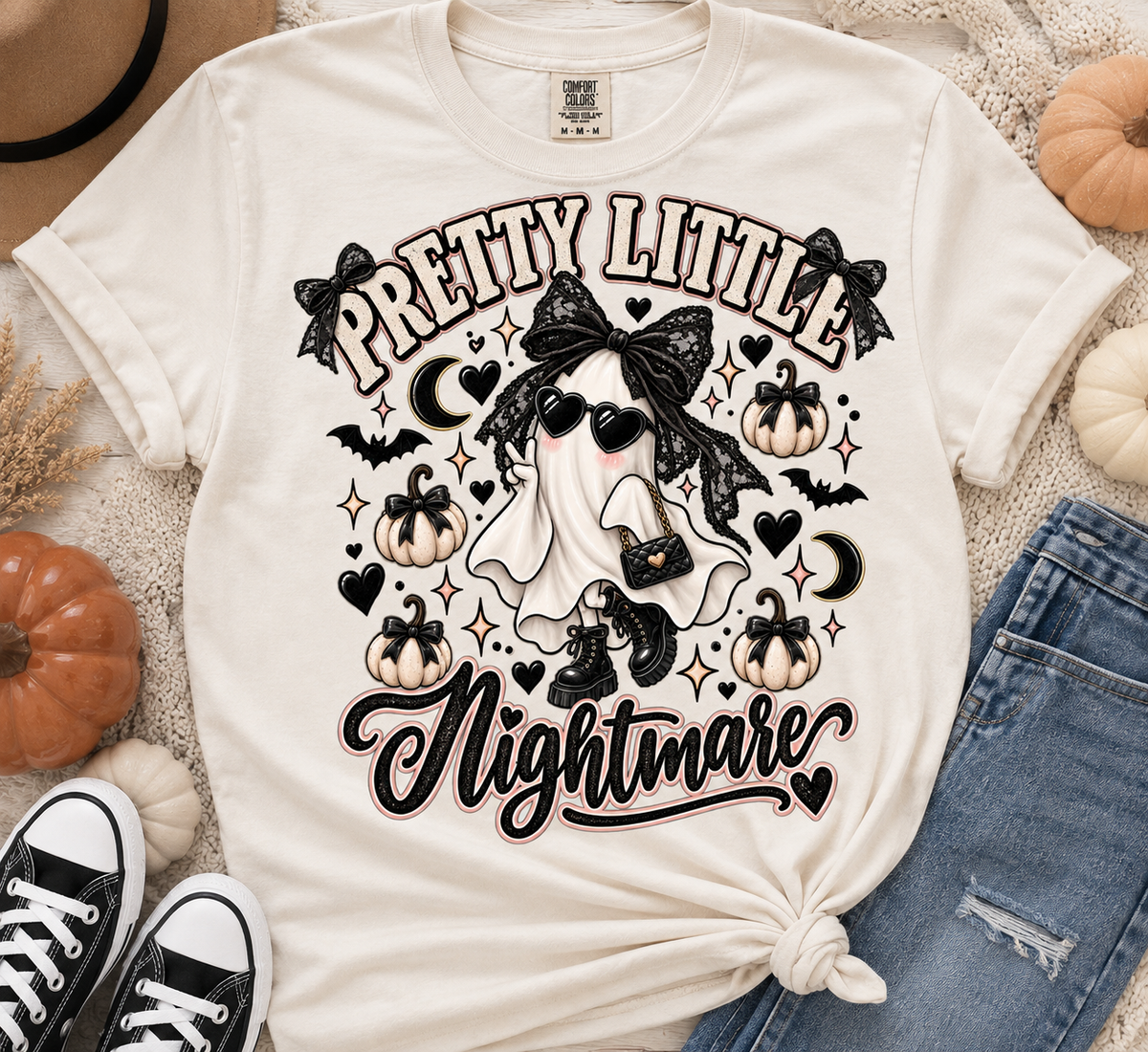 Pretty Little Nightmare T-Shirt — Cute Witch Ghost Halloween Tee