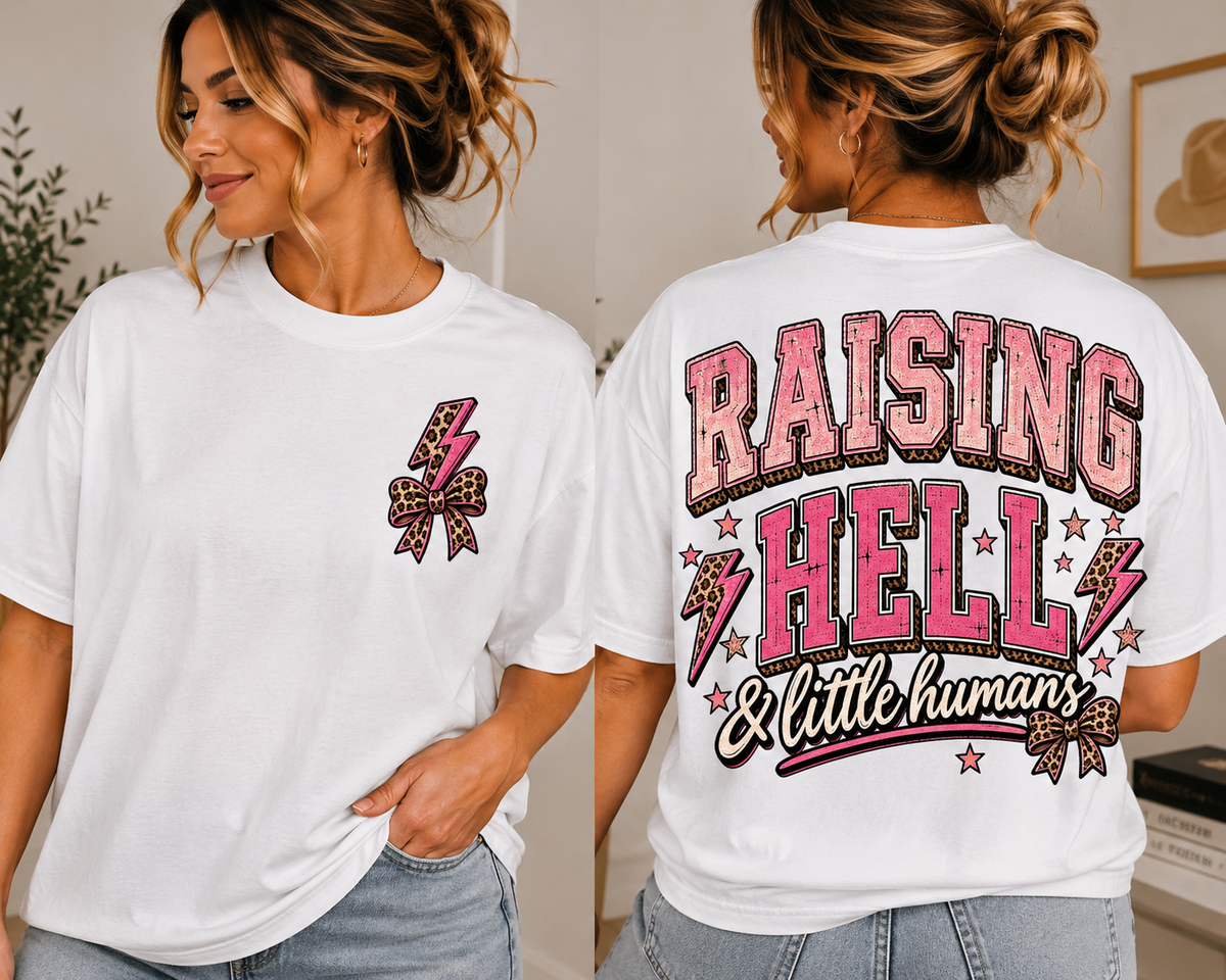 Raising Hell Little Humans T-Shirt — Retro Mom/Dad Parenting Tee