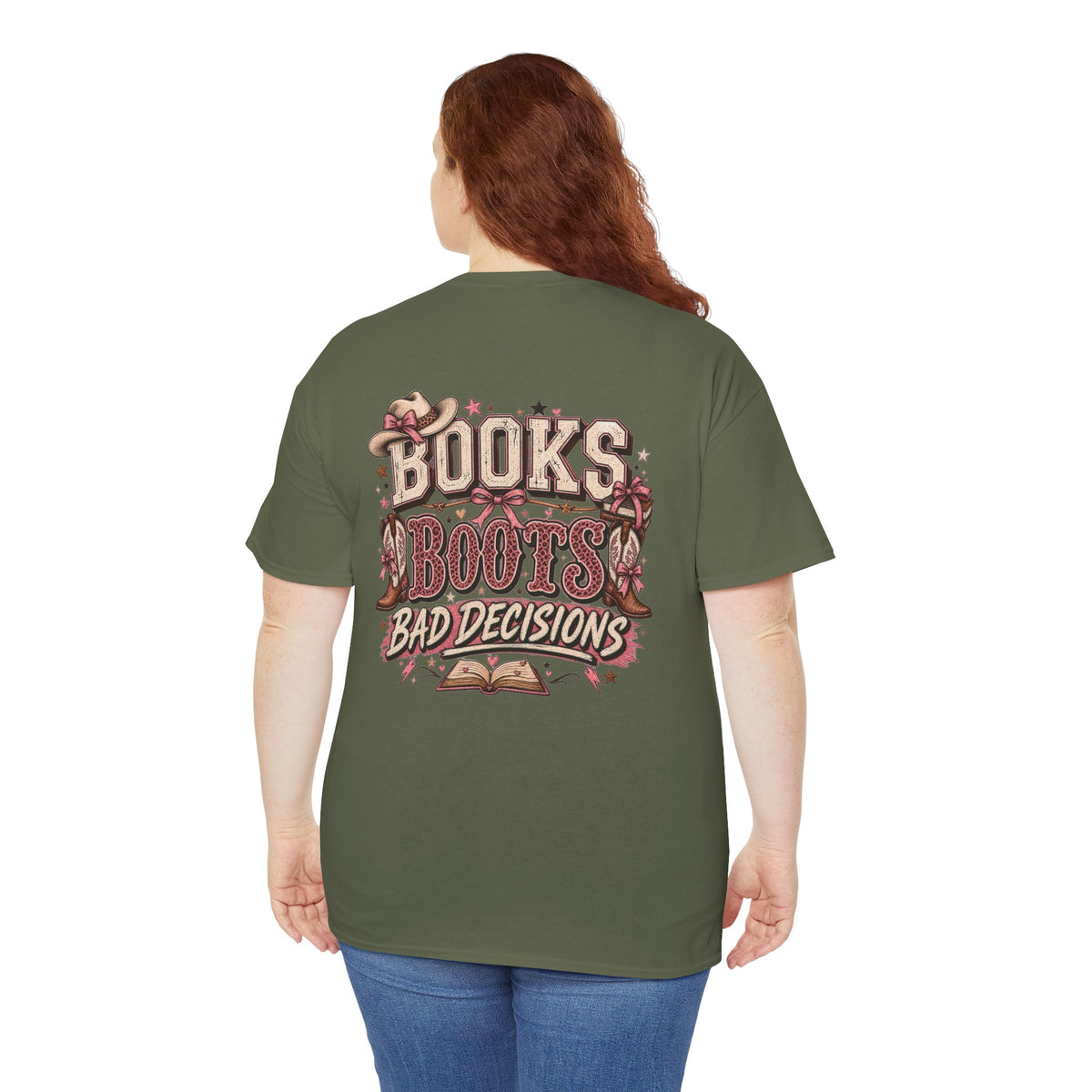 Books Boots Bad Decisions Tee