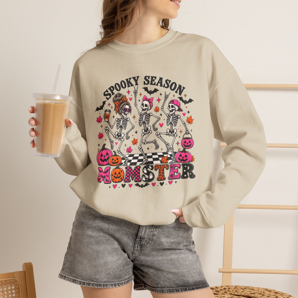 Sweatshirt — "Spooky Season Monster" Halloween Skeleton Dance Crewneck